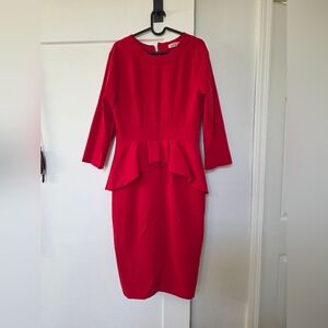 Chic Long Sleeve Red Dress